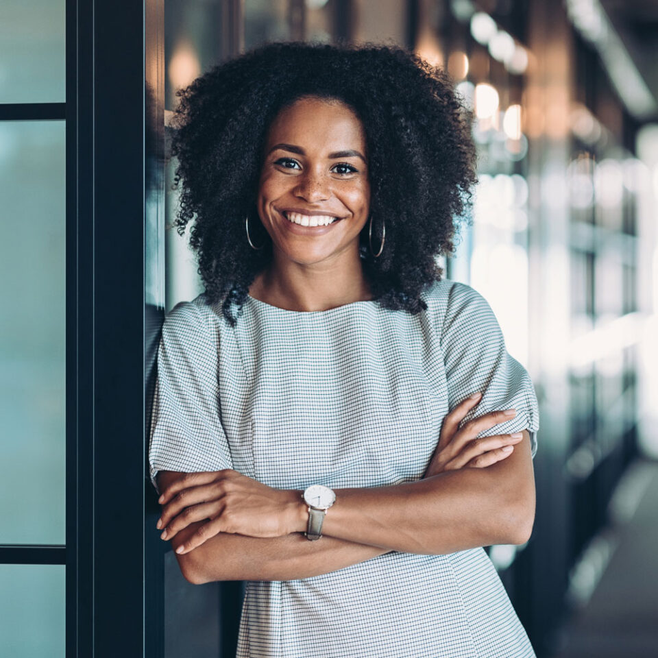 woman smiling