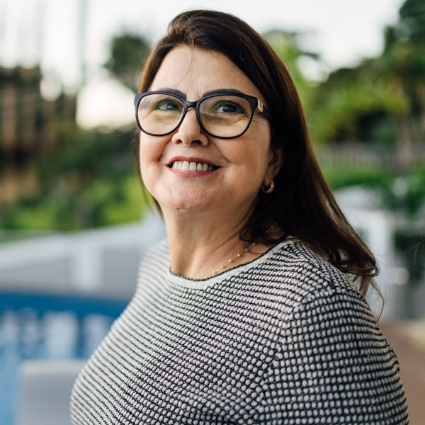 mature woman with glasses